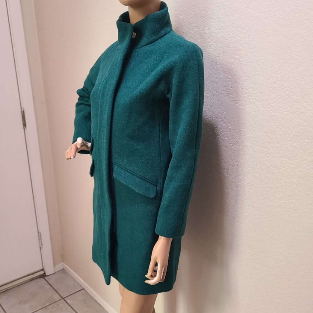 NEW NWOT! J. CREW STADIUM CLOTH by NELLO GORI STRAIGHT CUT WOOL COAT sz 0P - Picture 3 of 9